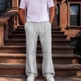 thumbnail image 2 of Sorvello Men's Loose Straight Sweatpants Elastic Waist Drawstring Two Pockets Polyester Casual Daily Pants Silver S, 2 of 8