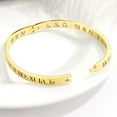 thumbnail image 2 of 4mm Stainless Steel Open Clasp Roman Numbers Cubic Zircon Filled Bangle Bracelet, 2 of 5