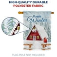 thumbnail image 3 of America Forever Winter At The Chalet House Flag, 28 x 40 inch Double Sided, Cabin Snowy Forest Cardinal, Happy Winter Banner, Holiday Outside Decorations Yard Flag, 3 of 4