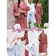 thumbnail image 4 of Ekouaer Robes for Women Long Waffle Knit Bathrobe Lightweight Kimono Robe Soft Shawl Collar Spa Robes with Pockets, 4 of 7