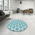 thumbnail image 4 of Ahgly Company Machine Washable Indoor Square Transitional Deep-Sea Green Area Rugs, 4' Square, 4 of 7