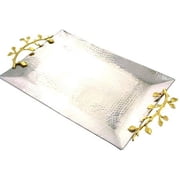 Elegance Heim Concept Gilt Leaf Rectangular Tray Stainless Steel