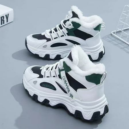 

Plush Inner Thermal Snow Boots Round Toe Lace Up Outdoor Sports Shoes Women s Footwear