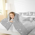 thumbnail image 5 of Manfei Fashion Grey Bow-tie Full Size Comforter Sets, Bling Stars Print Bedding Comforter Set, Teen Kid Girl Female Reversible Bedding Sets, Lightweight Room Decor, 3 Pieces, 5 of 9