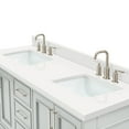 thumbnail image 4 of Ariel Stafford 61 Inch Double Rectangle Sink Vanity With White Quartz Countertop W/1.5" Edge In Grey, 4 of 11