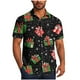 thumbnail image 2 of Seeotter Christmas Button Up Shirt for Men Fun Printed Casual Short Sleeve Hawaiian Santa Shirt, 2 of 6