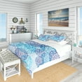 thumbnail image 1 of Designart 'Sea Motif Pattern' Nautical & Coastal Bedding Set - Duvet Cover & Shams, 1 of 4