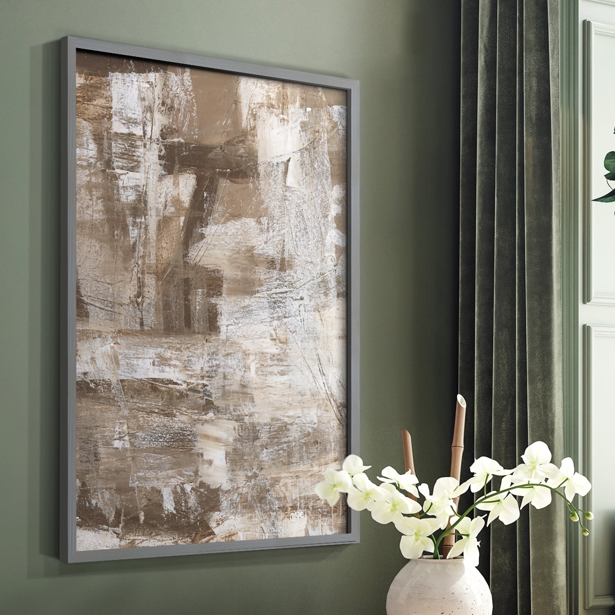 Bronzed II Framed Print in Gray Solid Wood Framed Print No Nail Hanging