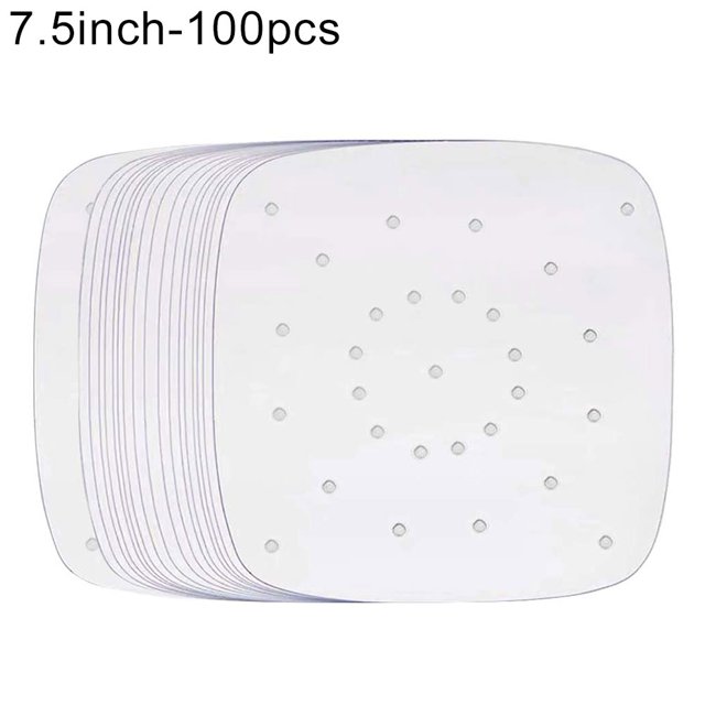 ENJOYW 100Pcs Perforated Square Non-stick Air Frying Pan Pad Barbecue Paper Steam Mat Baking Papers