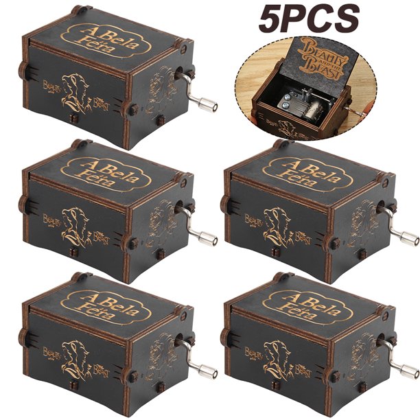 Caja Música Manivela Exquisita Vintage Artesanías para El Regalos (B)