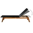 thumbnail image 6 of Veryke 3 PCS Outdoor Solid Wooden Rattan Chaise Lounge Chair Set w/ Side Table, Brown, 6 of 8