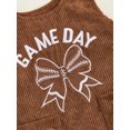 thumbnail image 4 of Baby Girl Fall Outfits Long Sleeve Football Romper + Overalls Dress + Headband Set Infant Clothes, 4 of 6
