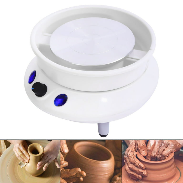 Mini Electric Pottery Wheel Machine Adult Children Ceramic Art Machine with  Tray Speed Adjustable Trimming Tools Supplies