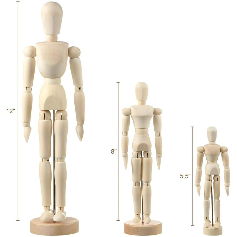 Exceart EXCEART Drawing Mannequin Figure Artist Mannequin Model Wooden  Manikin for Drawing Flexible Aesthetic Articulated Decor Pack