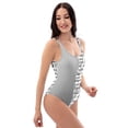 thumbnail image 2 of Thank You Silver White Black One-Piece Swimsuit (2XL), 2 of 6