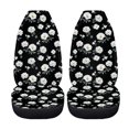 thumbnail image 5 of POLERO Wrap Around Fit Car Seat Cover for Auto, Nonslip Breathable Car Front Seat Cover Polyester Fabric Two Pack, Black Floral Lattice, 5 of 9