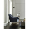 thumbnail image 3 of Enza Home Vienna Fabric Swivel Armchair in Petrol Blue/Rose Gold, 3 of 5