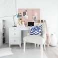 thumbnail image 4 of Letter M Initial Tiger Stripe Blue and White Fabric Decorative Pillow, 4 of 4