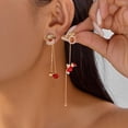 thumbnail image 1 of New Design Moving Santa Claus Tassel Dangle Earrings for lady Asymmetric Ea, 1 of 7