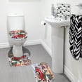 thumbnail image 2 of PATIO 4 Pieces Set 3D Digital Printing High-Density Merry Christmas Theme Pattern Shower Curtain Set Bathroom Floor Mat Base Mat Toilet Mat Home Holiday Decoration Bathroom Accessories Ch, 2 of 7