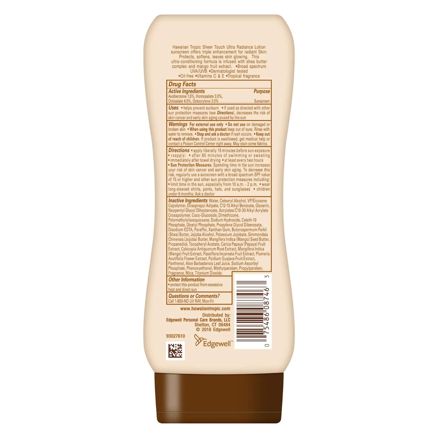 Hawaiian Tropic Sheer Touch Spf#15 Lotion 8oz (3 Pack)