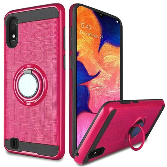 GSA Brushed Matte Hybrid Ring Stand Case For Samsung Galaxy A10e - Hot Pink