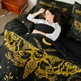 thumbnail image 4 of Castle Fairy Gold Animal Moth Twin Bedding Sets 7-Piece for Kids Teens Adults,Glitter Stars Print Bedding Comforter Set Microfiber,Bohemian Exotic Style Breathable Sheet Sets,Ultra Soft Home Decor, 4 of 8
