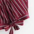 thumbnail image 3 of Crop Top Mignon pour Femmes Auto-Noué Dos Col en V Rayé Cami Top Blouse, 3 of 4
