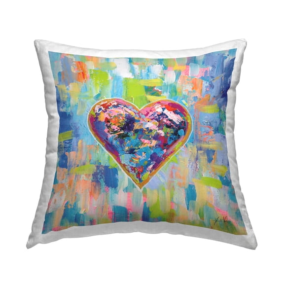 Stupell Industries Abstract Urban Street Style Heart Shape Design by Jeanette Vertentes Throw Pillow