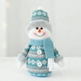 thumbnail image 6 of Shoreew Christmas Doll Blue Snowman Santa Claus Reindeer Christmas Doll Handmade Plush Figure Ornament Home Office Decor, 6 of 7