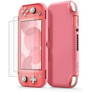 tomtoc Protective Case for Nintendo Switch Lite with [2PCS] Screen Protector, Premium Liquid Silicone Back Cover,