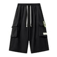 thumbnail image 3 of BSDJILFG Mens Shorts Big and Tall Elastic Waist Relaxed Fit Comfortable Drawstring Cargo Shorts with Pockets, 3 of 6