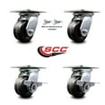 thumbnail image 2 of 4 Inch Phenolic Swivel Caster Set 2 Swivel Locks 2 Brakes Service Caster Brand, 2 of 2