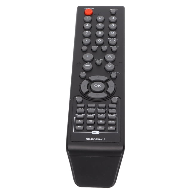 TV Remote Control, Replacement DVD Remote Control Sensitive Easy To Use For Insignia DVD For Insignia TV For NS-RC05A-13
