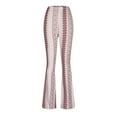 thumbnail image 4 of Otvok Pink Trousers Womens Skinny Wrap Pants Vintage Unpositioned Printed Flared Pants, 4 of 6