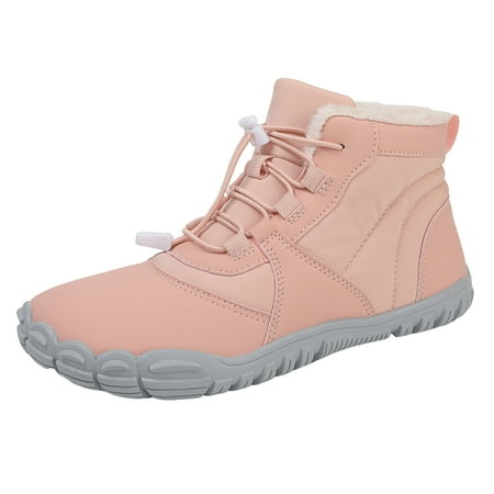 

Ketyyh-chn99 Mens Work Boots Steel Toe Mens Casual Shoes Winter Barefoot Shoes Women Men 2024 New Non-Slip Waterproof Autumn Footwear Barefoot Boots for Hiking Walking Pink 7.5