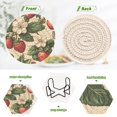thumbnail image 4 of Yayeee 6 PCS Drink Coasters with Holder Set Woven Absorbent Round Tabletop Hot Pad, Beige Strawberry, 4 of 7