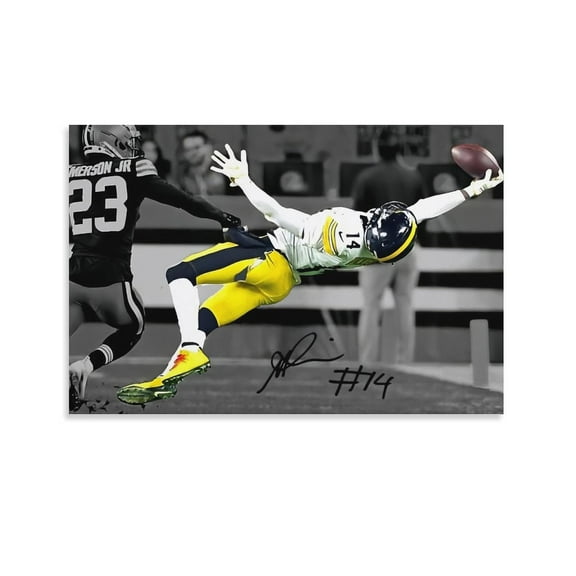 George Pickens Signed Poster Artworks Canvas Poster Room Aesthetic Wall Art Prints Home Modern Decor Gifts 12x18inch(30x45cm)