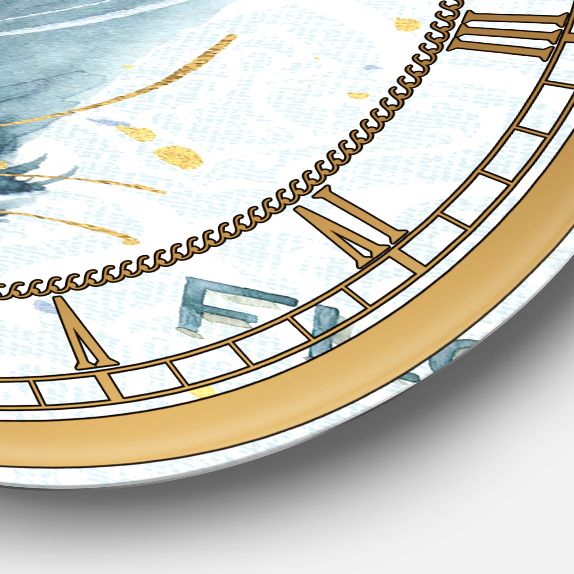 Designart 'Fields of Gold Watercolor Flower IV' Metal Wall Clock