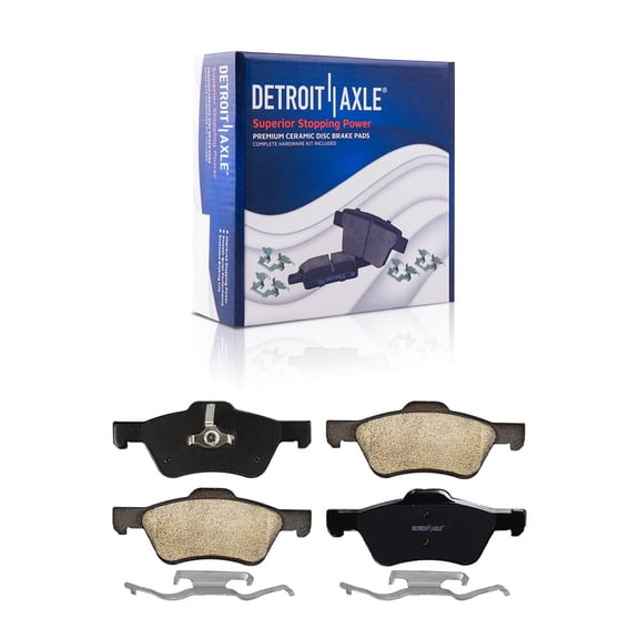 Detroit Axle - Front Brake Pads for 2010-2012 Ford Escape 2010-2011 Mazda Tribute Mercury Mariner, Ceramic Brake Pads w/Hardware