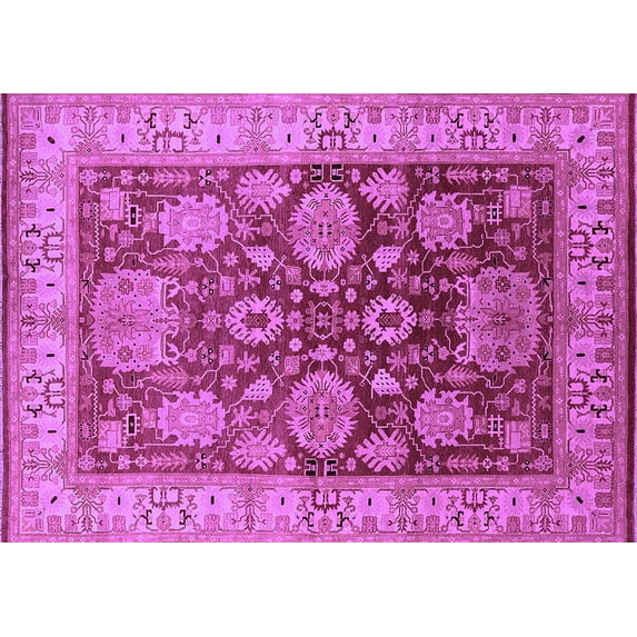 Ahgly Company Indoor Rectangle Oriental Purple Traditional Area Rugs, 4' x 6'