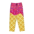 thumbnail image 4 of Junzan Red Ice Cream Women'S Pajama Pants Drawstring Comfy Sleep Bottoms With Pockets, 4 of 9