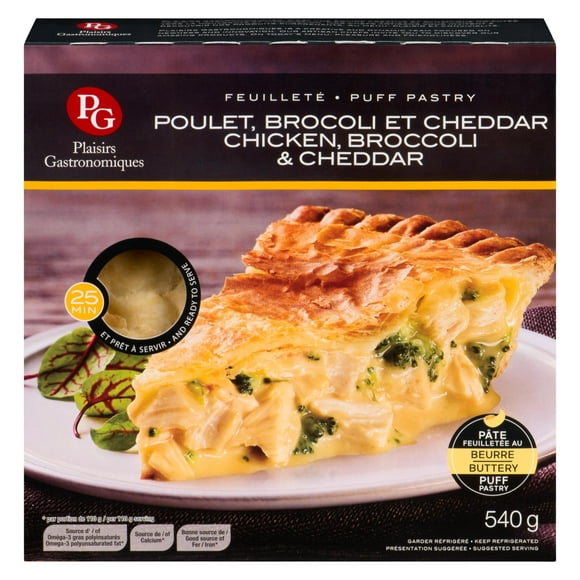 Plaisirs Gastronomiques Chicken, Broccoli & Cheddar Puff Pastry, 540 g