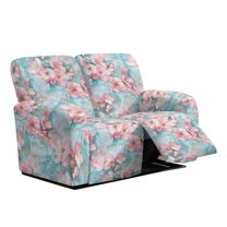 TSOVTHRID Loveseat Sofa Cover for 2 Seat Sofa Cherry Blossom Marble Texture Print Recliner Loveseat Cover 6-Piece Stretch Couch Cover Washable Furniture Protector for Dog Pet