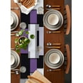 thumbnail image 5 of Table Runner Abstract Art Table Decoration for Kitchen Dinning Purple Black Patchwork Table Decoration for Indoor Outdoor Party Wedding Decor 13x90inch, 5 of 7