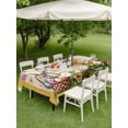 thumbnail image 3 of Outdoor Tablecloth with Umbrella Hole and Zipper, Happy Easter Rectangle Table Cloth 60x102 Inch Waterproof Tablecloth, Rabbit Eggs Spring Mushrooms Flowers Yellow Picnic Table Cover for Patio, 3 of 7