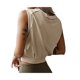 thumbnail image 3 of VISgogo, camisetas sin mangas deportivas cortas para mujer, Top corto de Yoga con cuello redondo liso sin mangas, chaleco de ombligo de entrenamiento de verano para mujer VISgogo  moda, 3 of 5