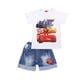 thumbnail image 1 of 2023 New Boys Set Cartoon Summer Cotton Kids T-shirtDenim Shorts Trajes para niños Traje Ropa Car McQueen 3-8 Y110 (3T-4T) Gao Jinjia LED, 1 of 2