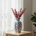 thumbnail image 4 of NOVATRAX Large Blue-White Ceramic Vase, Tall Decorative Flower Vase for Home Decor, 9.45", 4 of 9