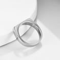thumbnail image 2 of Stainless Steel Square Shape Signet Style Classical Simple Plain Wedding Engagement Statement Ring, 2 of 8